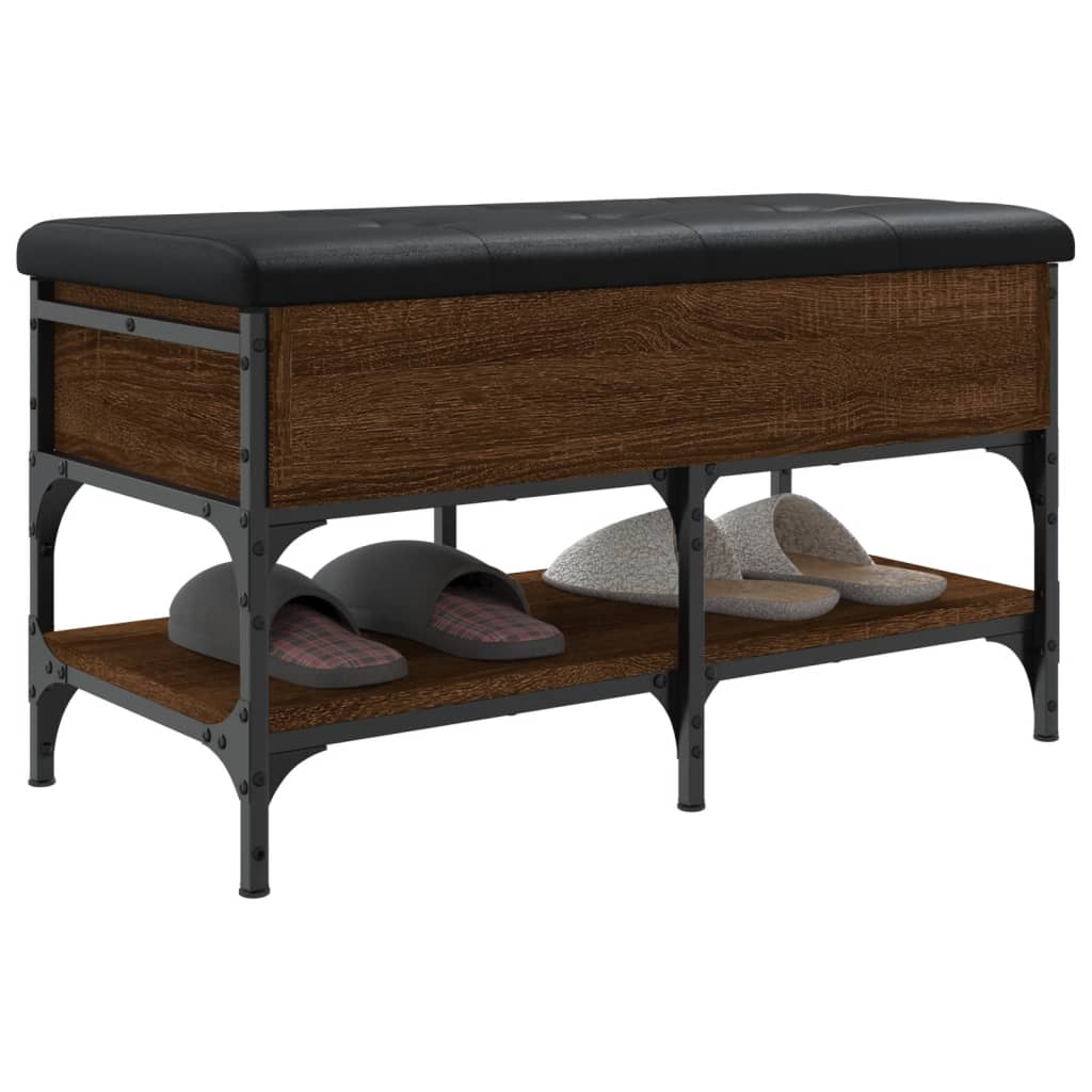vidaXL Shoe Bench Brown Oak 82x42x45 cm Engineered Wood 5