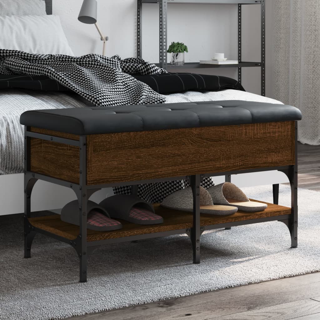 vidaXL Shoe Bench Brown Oak 82x42x45 cm Engineered Wood 1