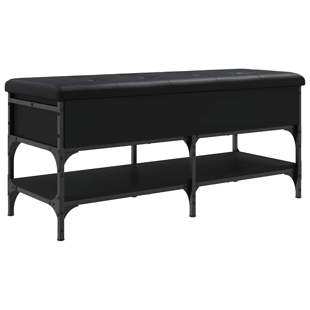 vidaXL Shoe Bench Black 102x42x45 cm Engineered Wood 2