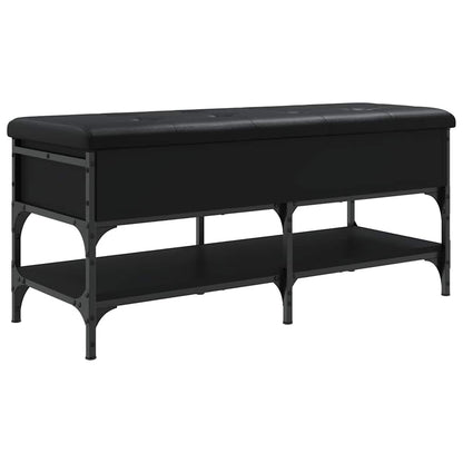 vidaXL Shoe Bench Black 102x42x45 cm Engineered Wood 2