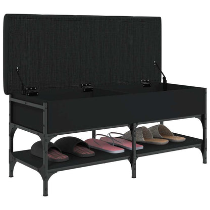 vidaXL Shoe Bench Black 102x42x45 cm Engineered Wood 4