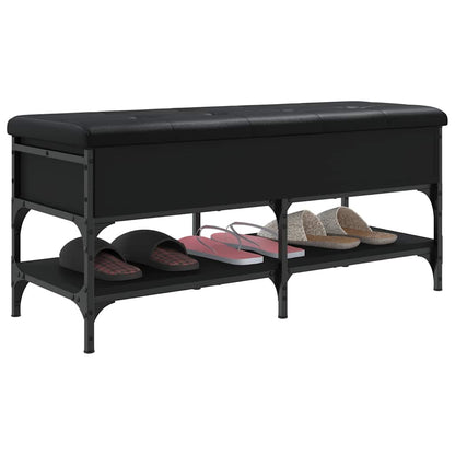 vidaXL Shoe Bench Black 102x42x45 cm Engineered Wood 5