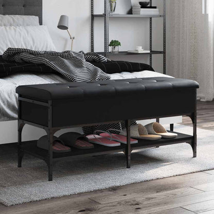 vidaXL Shoe Bench Black 102x42x45 cm Engineered Wood 1