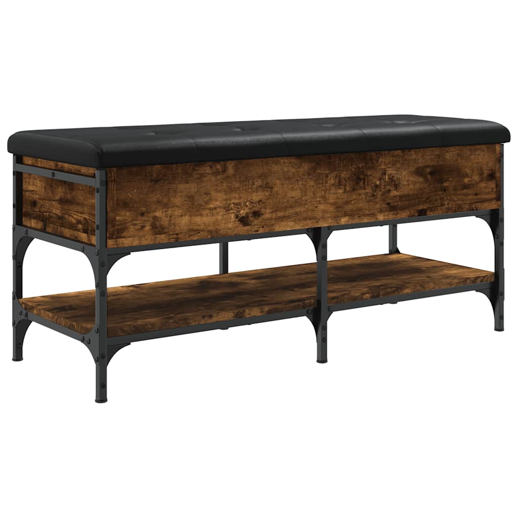 vidaXL Shoe Bench Smoked Oak 102x42x45 cm Engineered Wood 2