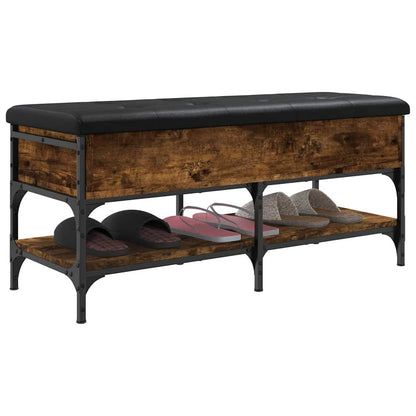 vidaXL Shoe Bench Smoked Oak 102x42x45 cm Engineered Wood 5