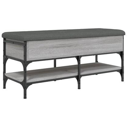vidaXL Shoe Bench Grey Sonoma 102x42x45 cm Engineered Wood 2