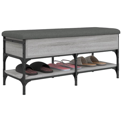vidaXL Shoe Bench Grey Sonoma 102x42x45 cm Engineered Wood 5