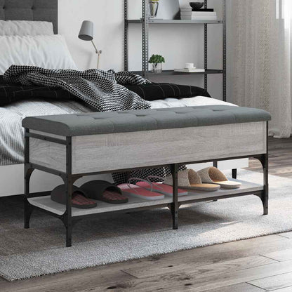 vidaXL Shoe Bench Grey Sonoma 102x42x45 cm Engineered Wood 1