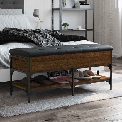 Shoe Bench Engineered Wood Brown oak 102 x 42 x 45 cm