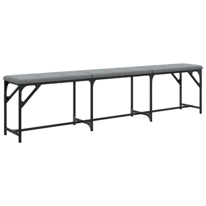 vidaXL Dining Bench Light Grey 186x32x45 cm Steel and Fabric 2