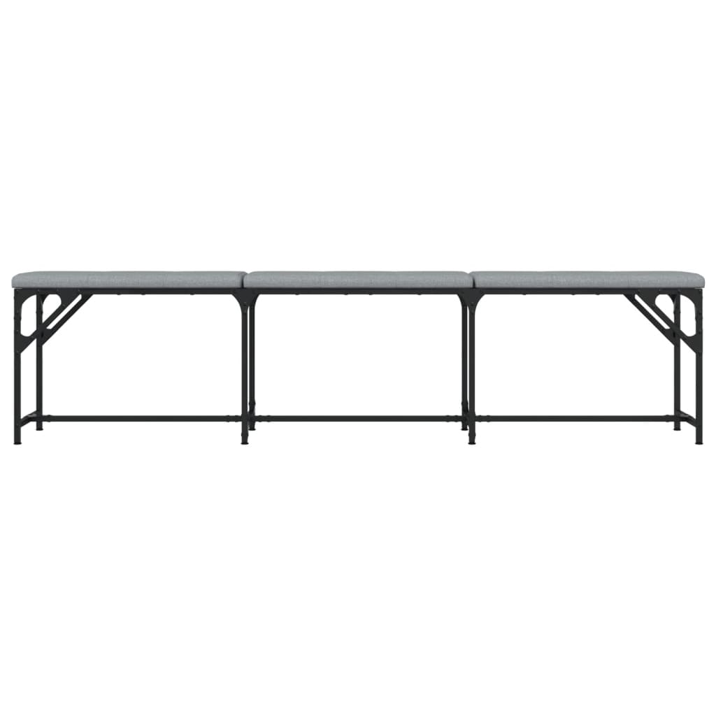 vidaXL Dining Bench Light Grey 186x32x45 cm Steel and Fabric 4