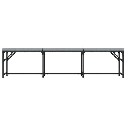 vidaXL Dining Bench Light Grey 186x32x45 cm Steel and Fabric 4