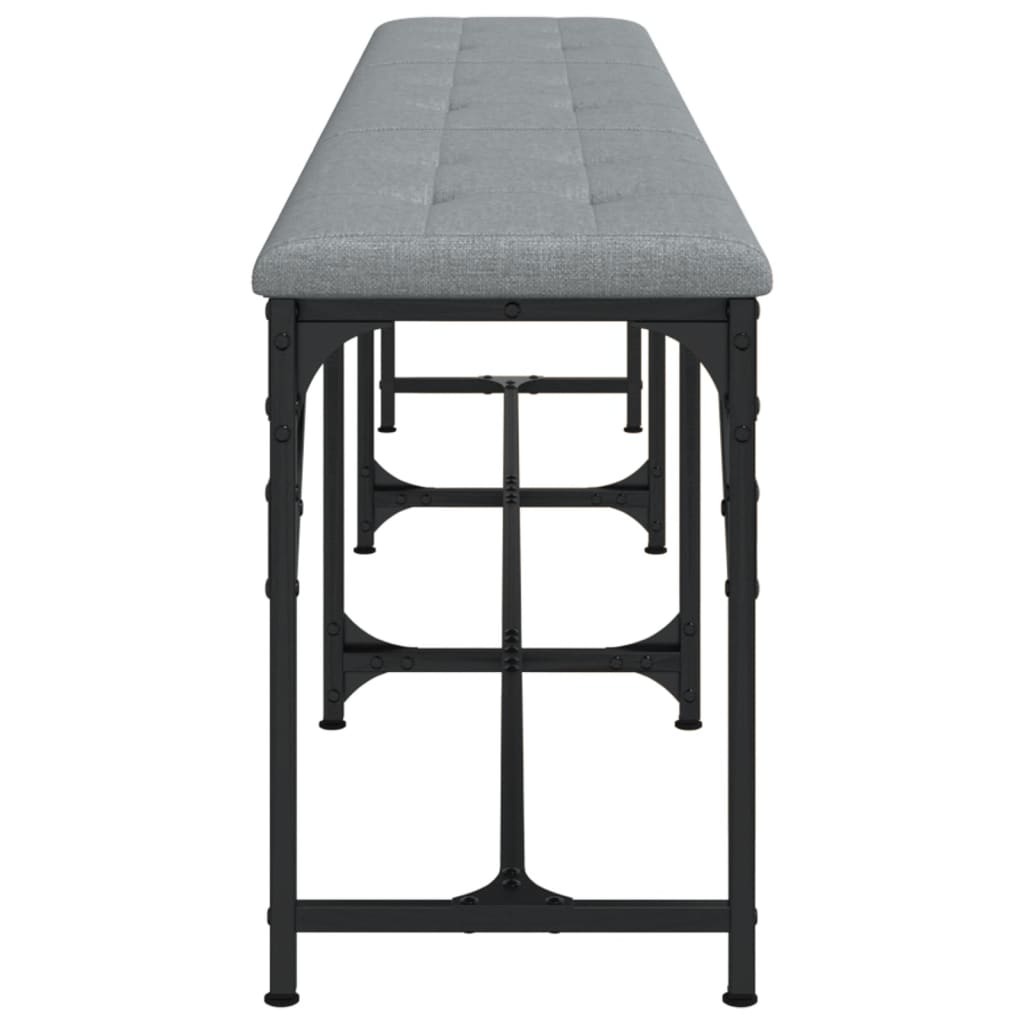 vidaXL Dining Bench Light Grey 186x32x45 cm Steel and Fabric 5