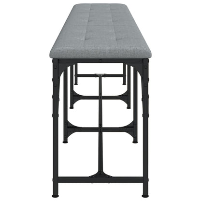 vidaXL Dining Bench Light Grey 186x32x45 cm Steel and Fabric 5