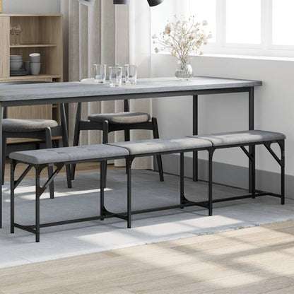 vidaXL Dining Bench Light Grey 186x32x45 cm Steel and Fabric 1