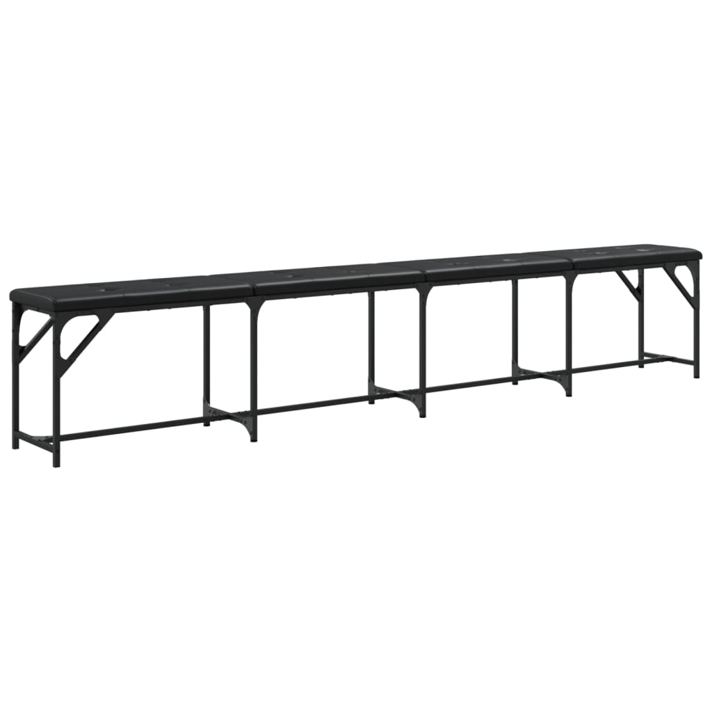 Dining Bench Steel and Fabric Black 248 x 32 x 45 cm