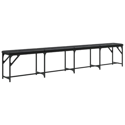 Dining Bench Steel and Fabric Black 248 x 32 x 45 cm