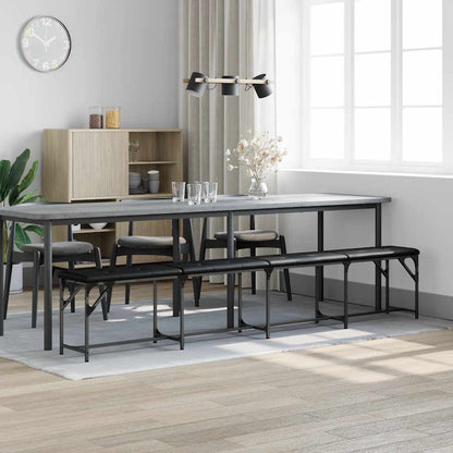 Dining Bench Steel and Fabric Black 248 x 32 x 45 cm