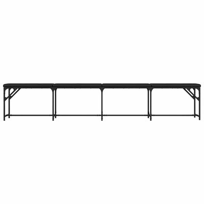 vidaXL Dining Bench Black 248x32x45 cm Steel and Faux Leather 4
