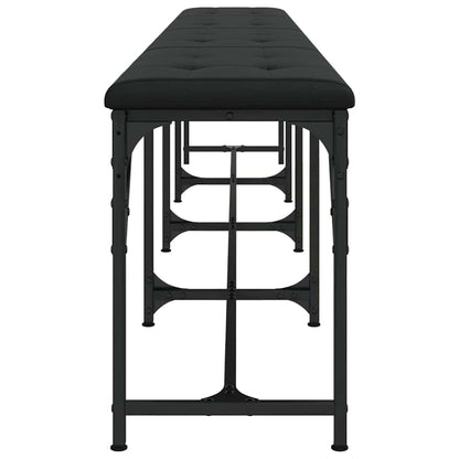 vidaXL Dining Bench Black 248x32x45 cm Steel and Faux Leather 6