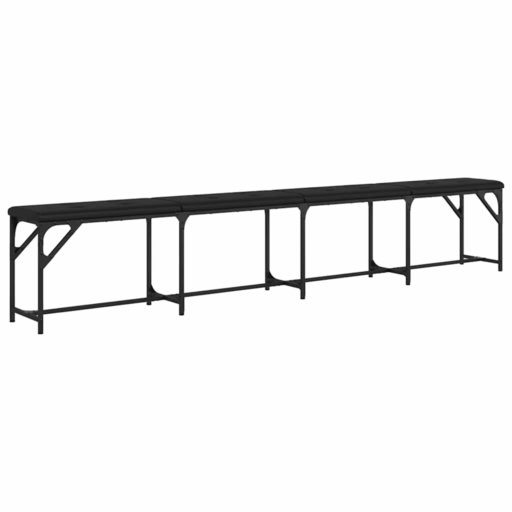 vidaXL Dining Bench Black 248x32x45 cm Steel and Faux Leather 5