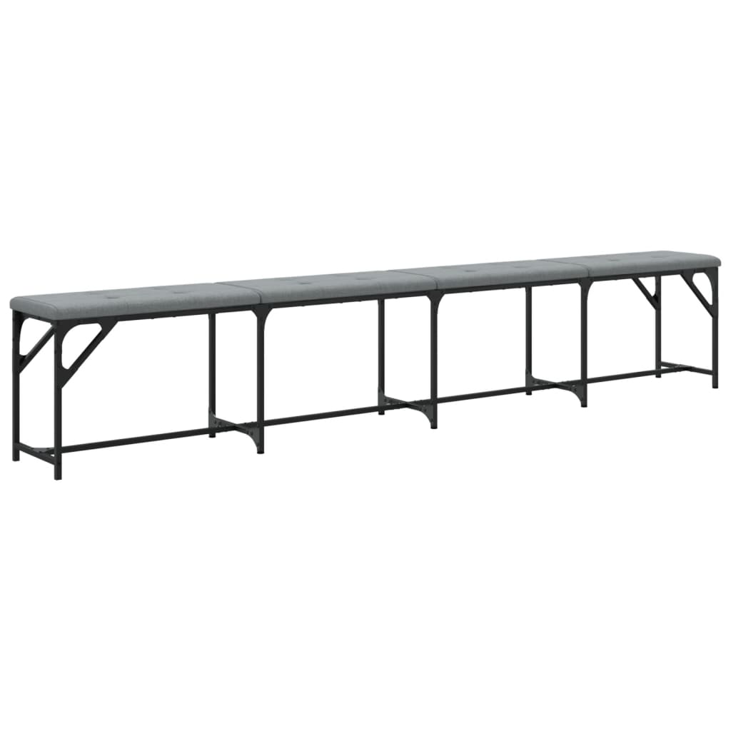 vidaXL Dining Bench Light Grey 248x32x45 cm Steel and Fabric 2