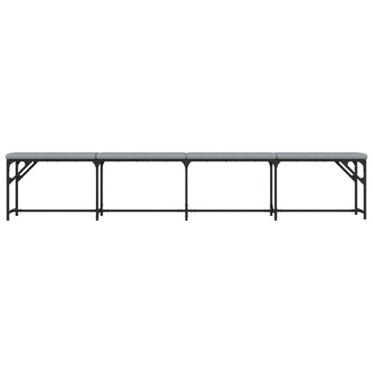 vidaXL Dining Bench Light Grey 248x32x45 cm Steel and Fabric 4