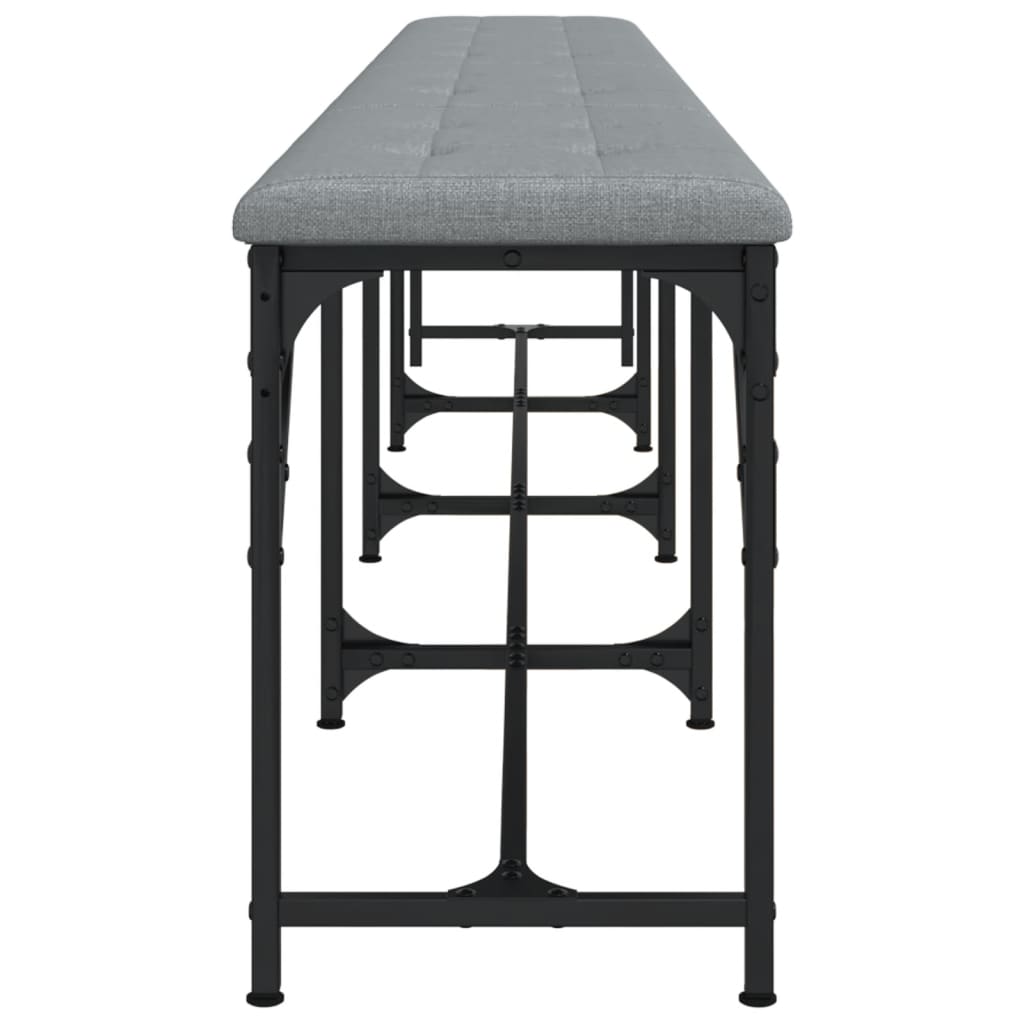 vidaXL Dining Bench Light Grey 248x32x45 cm Steel and Fabric 5