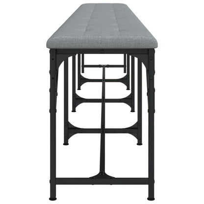 vidaXL Dining Bench Light Grey 248x32x45 cm Steel and Fabric 5
