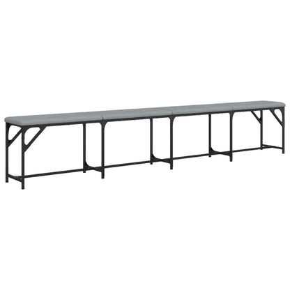 vidaXL Dining Bench Light Grey 248x32x45 cm Steel and Fabric 6