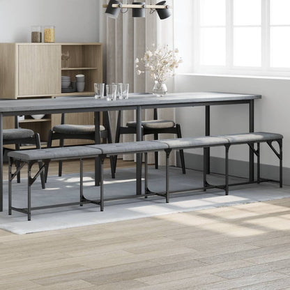 vidaXL Dining Bench Light Grey 248x32x45 cm Steel and Fabric 1