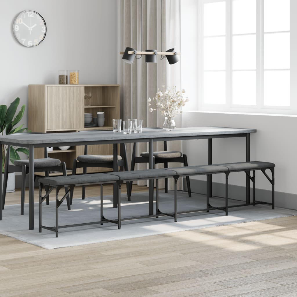 vidaXL Dining Bench Dark Grey 248x32x45 cm Steel and Fabric 3