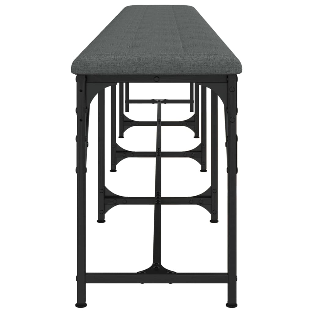 vidaXL Dining Bench Dark Grey 248x32x45 cm Steel and Fabric 5