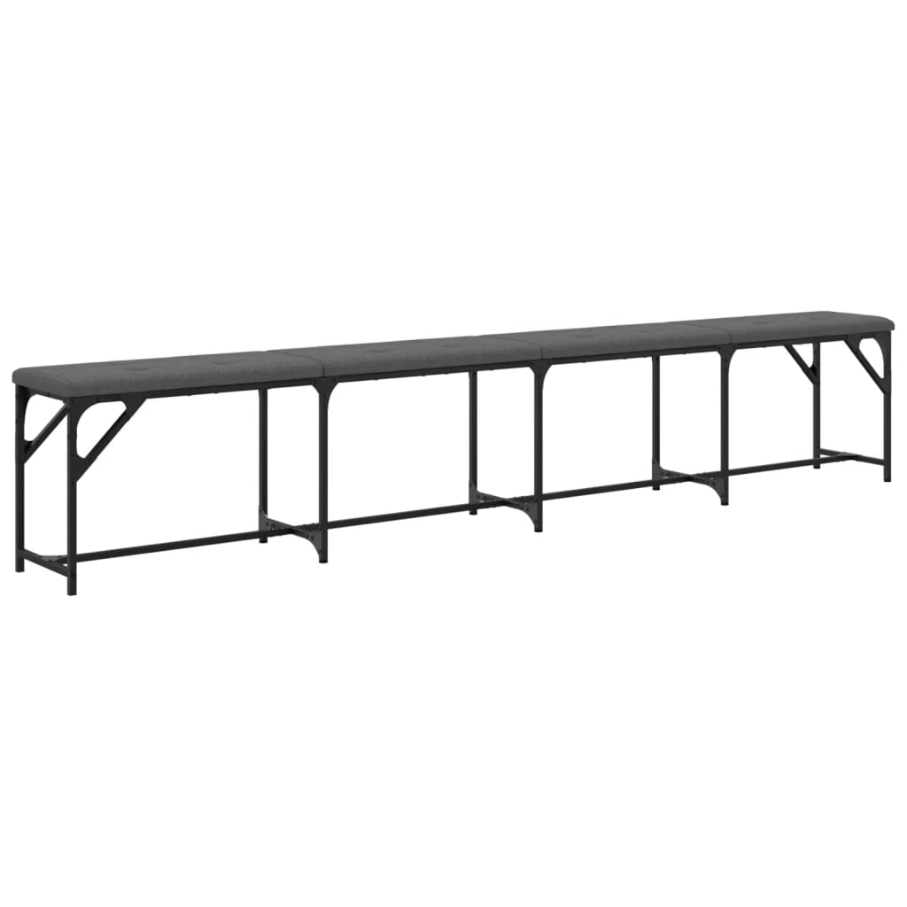 vidaXL Dining Bench Dark Grey 248x32x45 cm Steel and Fabric 6