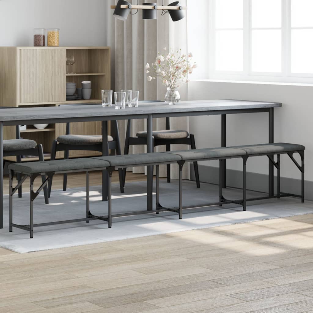 vidaXL Dining Bench Dark Grey 248x32x45 cm Steel and Fabric 1