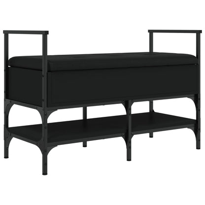 vidaXL Shoe Bench Black 85.5x42x57.5 cm Engineered Wood 2