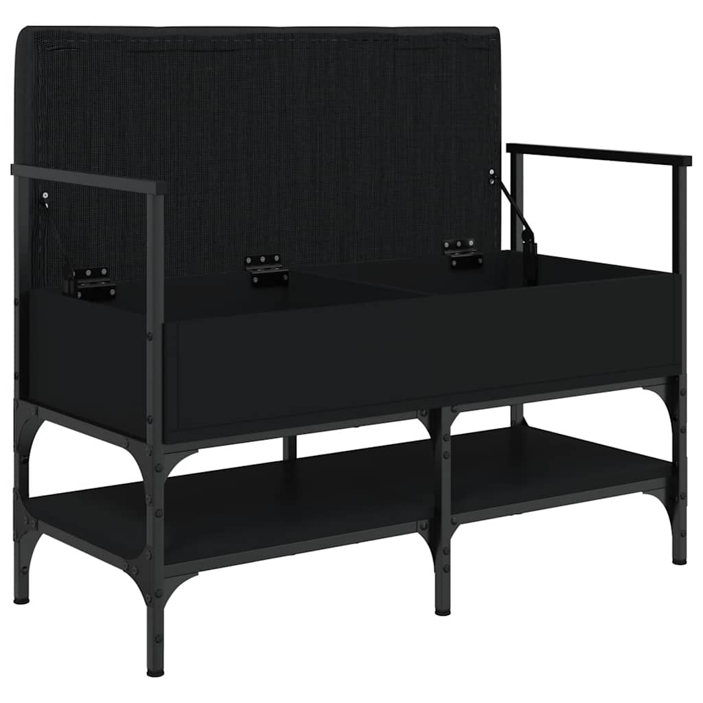 vidaXL Shoe Bench Black 85.5x42x57.5 cm Engineered Wood 5
