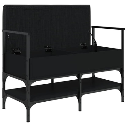 vidaXL Shoe Bench Black 85.5x42x57.5 cm Engineered Wood 5