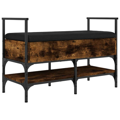 vidaXL Shoe Bench Smoked Oak 85.5x42x57.5 cm Engineered Wood 2