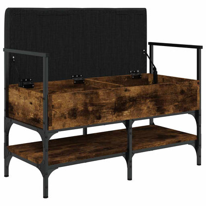 vidaXL Shoe Bench Smoked Oak 85.5x42x57.5 cm Engineered Wood 5