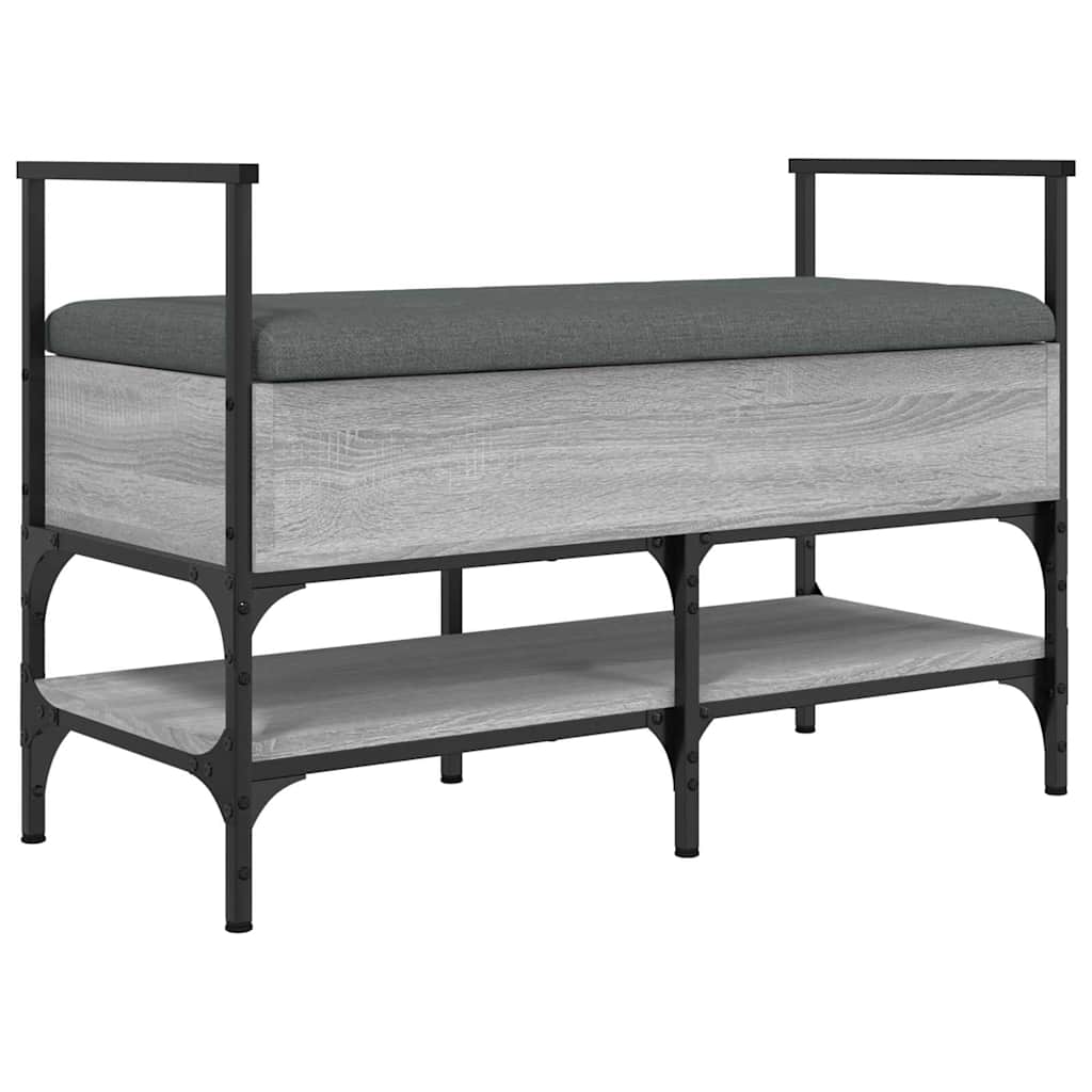 vidaXL Shoe Bench Grey Sonoma 85.5x42x57.5 cm Engineered Wood 2