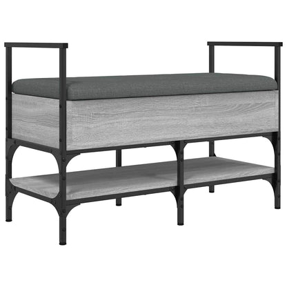 vidaXL Shoe Bench Grey Sonoma 85.5x42x57.5 cm Engineered Wood 2