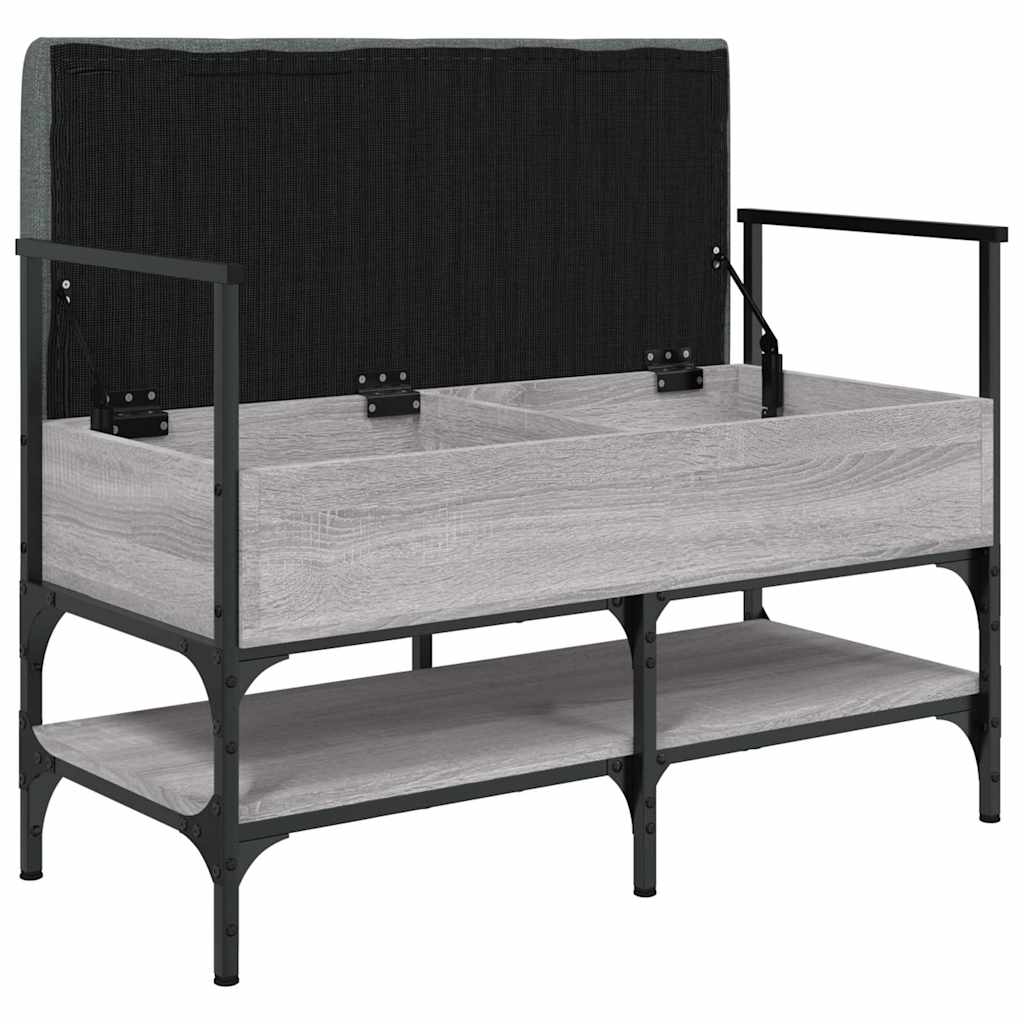 vidaXL Shoe Bench Grey Sonoma 85.5x42x57.5 cm Engineered Wood 5