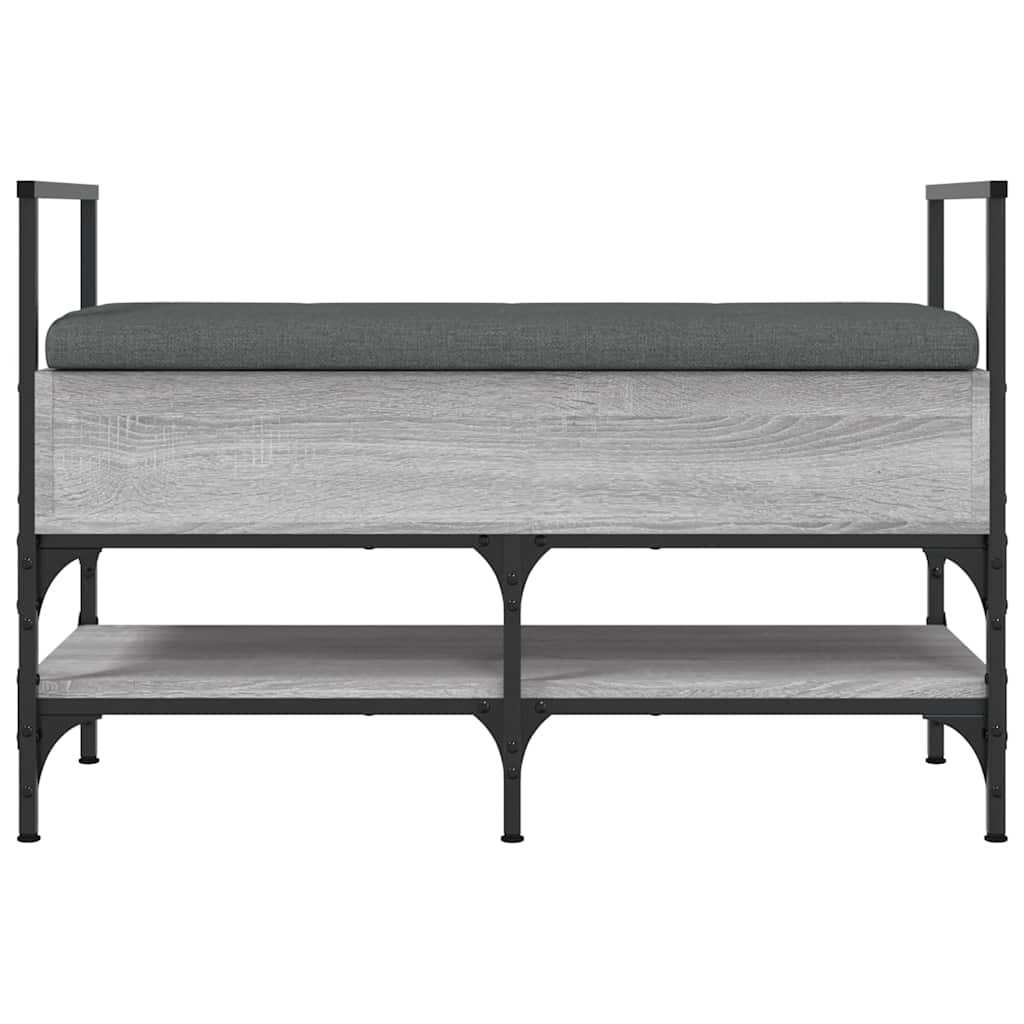 vidaXL Shoe Bench Grey Sonoma 85.5x42x57.5 cm Engineered Wood 6
