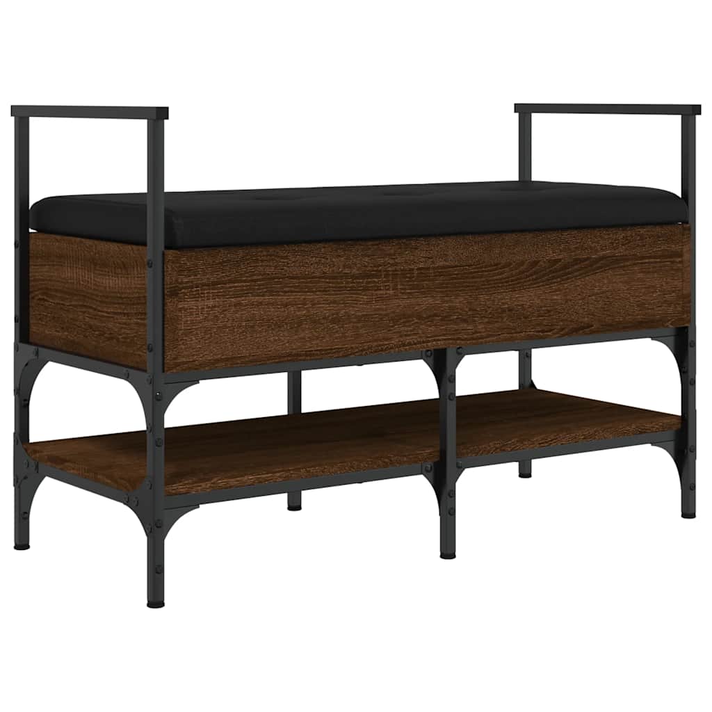 vidaXL Shoe Bench Brown Oak 85.5x42x57.5 cm Engineered Wood 2