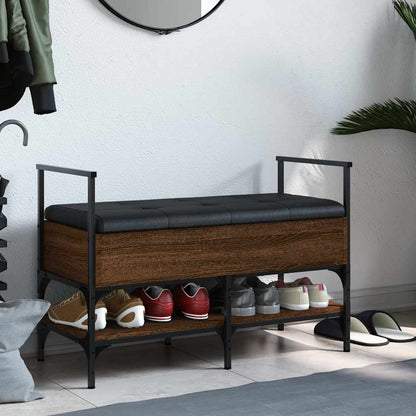 vidaXL Shoe Bench Brown Oak 85.5x42x57.5 cm Engineered Wood 3