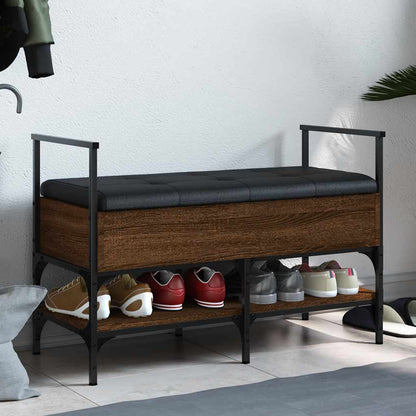 vidaXL Shoe Bench Brown Oak 85.5x42x57.5 cm Engineered Wood 1