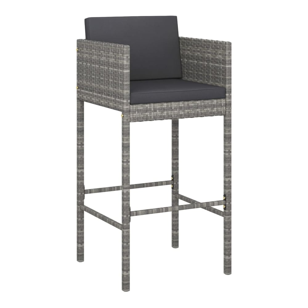 5 Piece Garden Bar Set with Cushions Poly Rattan 4