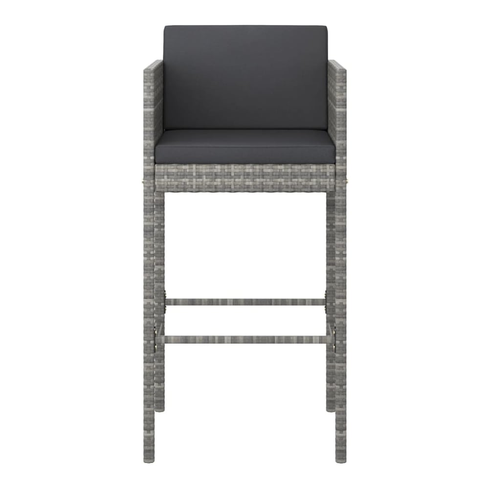 5 Piece Garden Bar Set with Cushions Poly Rattan 4