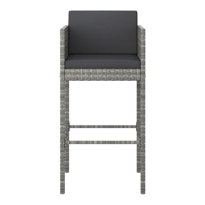 5 Piece Garden Bar Set with Cushions Poly Rattan 4